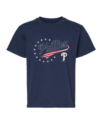Soft As A Grape Big Boys and Girls Navy Philadelphia Phillies Americana T-Shirt