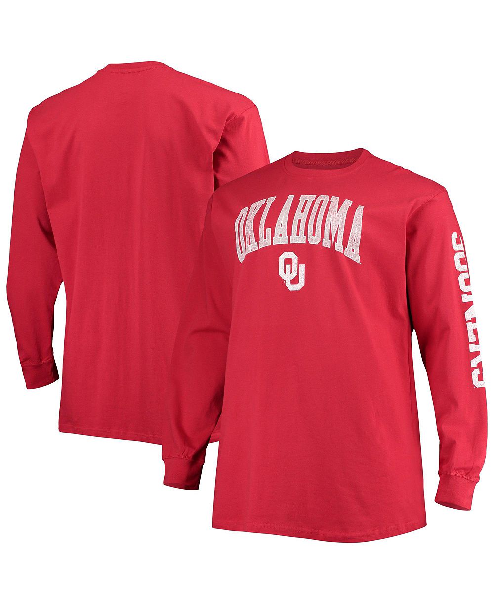 Champion мужская темно-красная футболка с длинным рукавом Oklahoma Sooners больших размеров