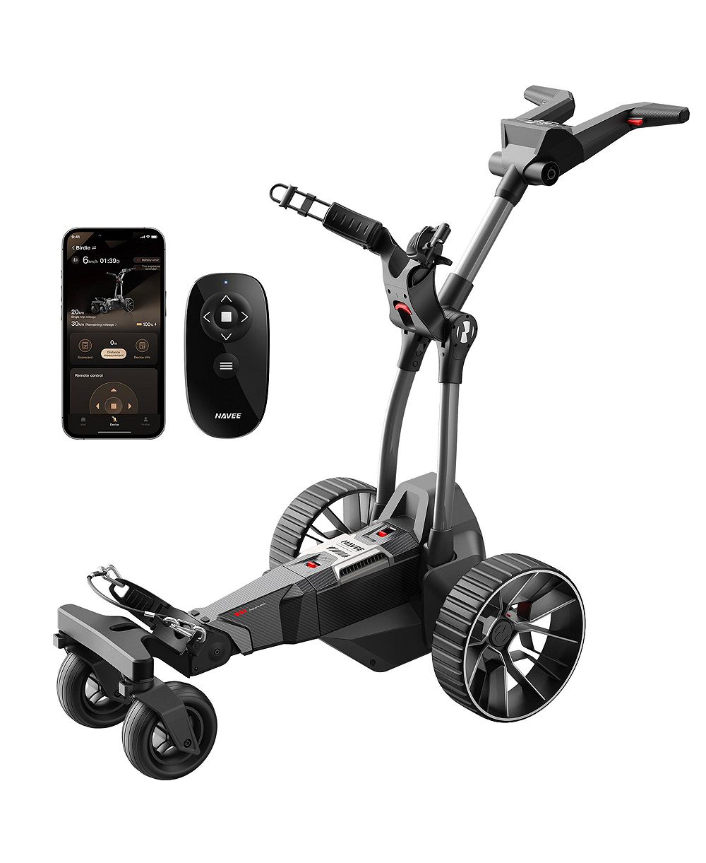 NAVEE Birdie 3 Electric Golf Push Cart, 36 Hole Max Range, Dual Motor Assist, 9 Speeds, Remote Control, Foldable