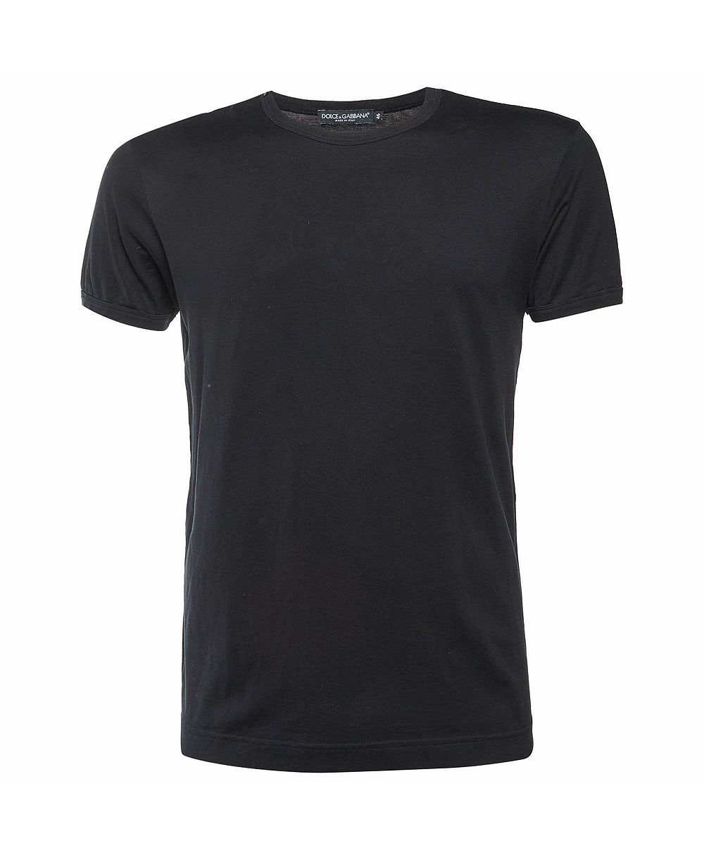 Б/у женская футболка Dolce & Gabbana из хлопка, однотонная, с круглым вырезом