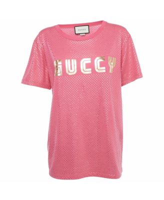 Pre-Owned Gucci Women's Gucci Star Foil Print Oversized T-Shirt