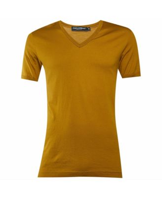 Pre-Owned Dolce & Gabbana Women's Solid Cotton V-Neck T-Shirt