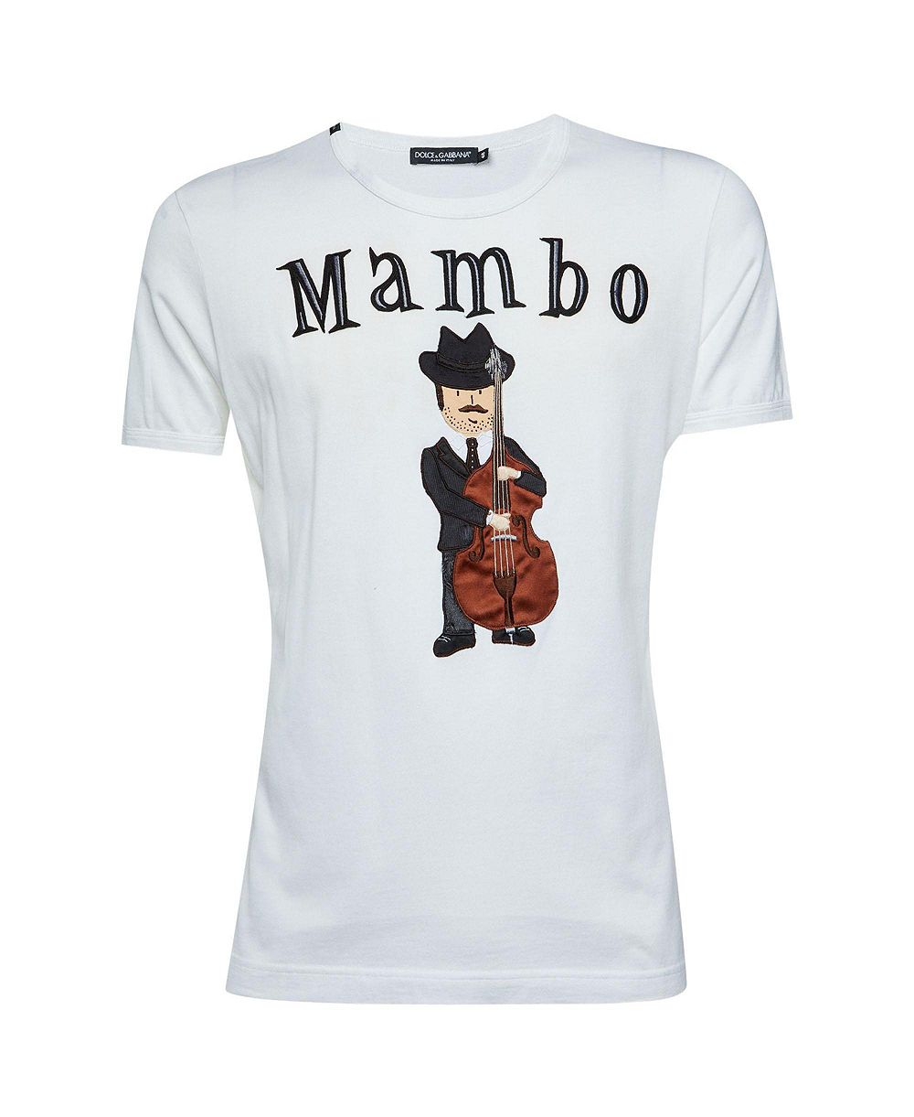 Хлопковая футболка Dolce & Gabbana с аппликацией Mambo, женская, б/у