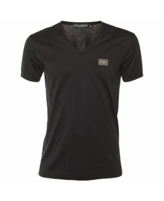 Pre-Owned Dolce & Gabbana Women's V-Neck Logo Patch T-Shirt