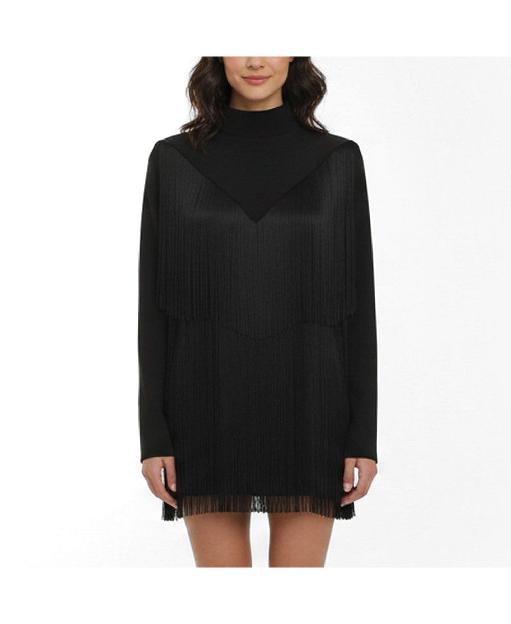 Женская блузка Pre-Owned Givenchy с воротником-стойкой и бахромой из крепа