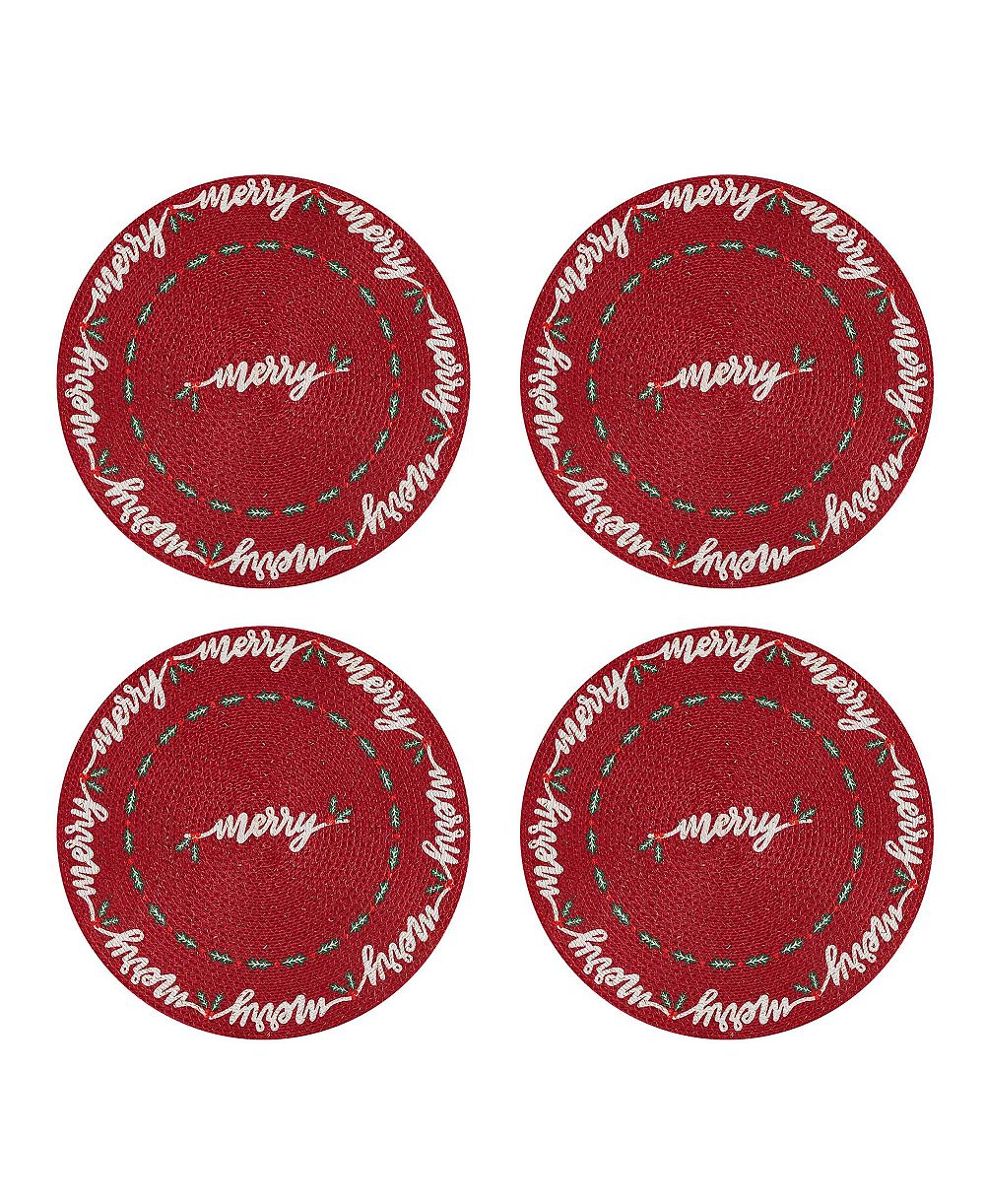 Плетеные круглые подставки для сервировки Avanti Merry Holly, набор из 4 шт