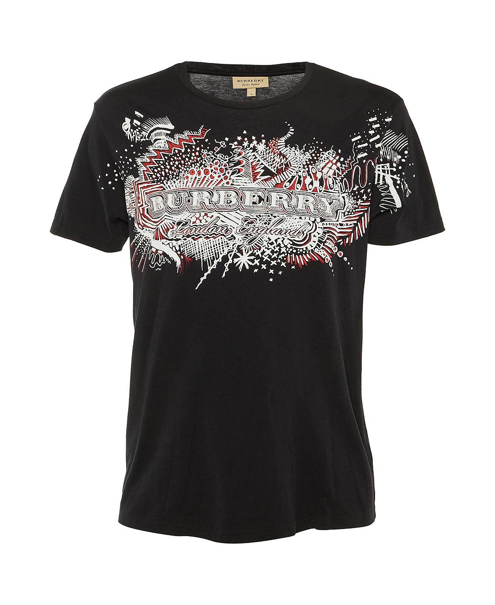 Pre-Owned Burberry Women's Graffiti Logo Graphic Cotton T-Shirt