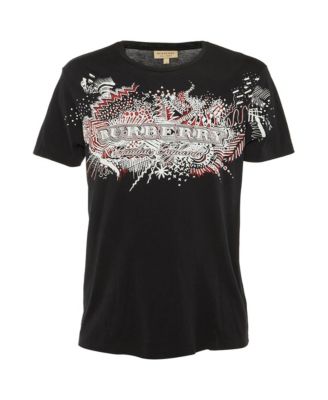 Pre-Owned Burberry Women's Graffiti Logo Graphic Cotton T-Shirt