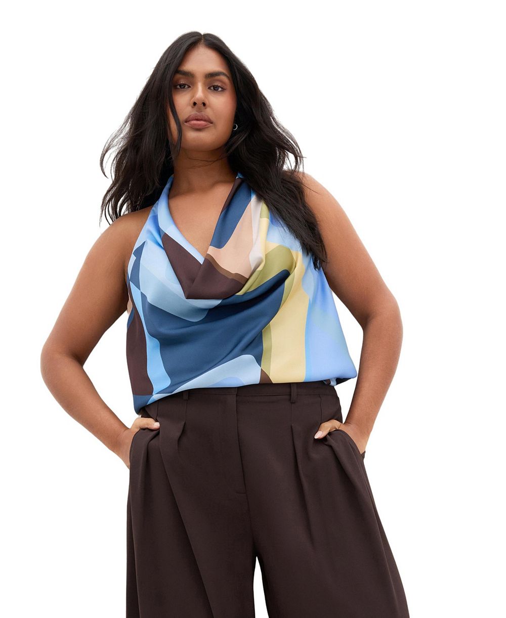 Топ CITY CHIC Plus Size Chloe Abstract Print Cowl Neck