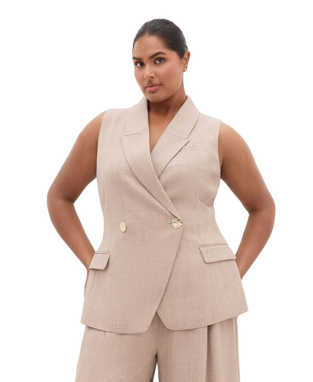 CITY CHIC Plus Size Luci Tailored Sleeveless Collared Vest