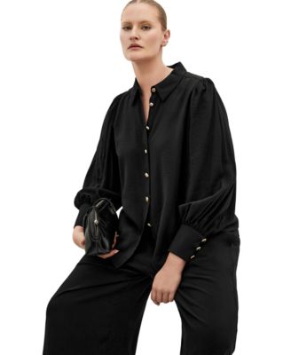 CITY CHIC блузка с длинным рукавом, воротником и пуговицами большого размера Alana