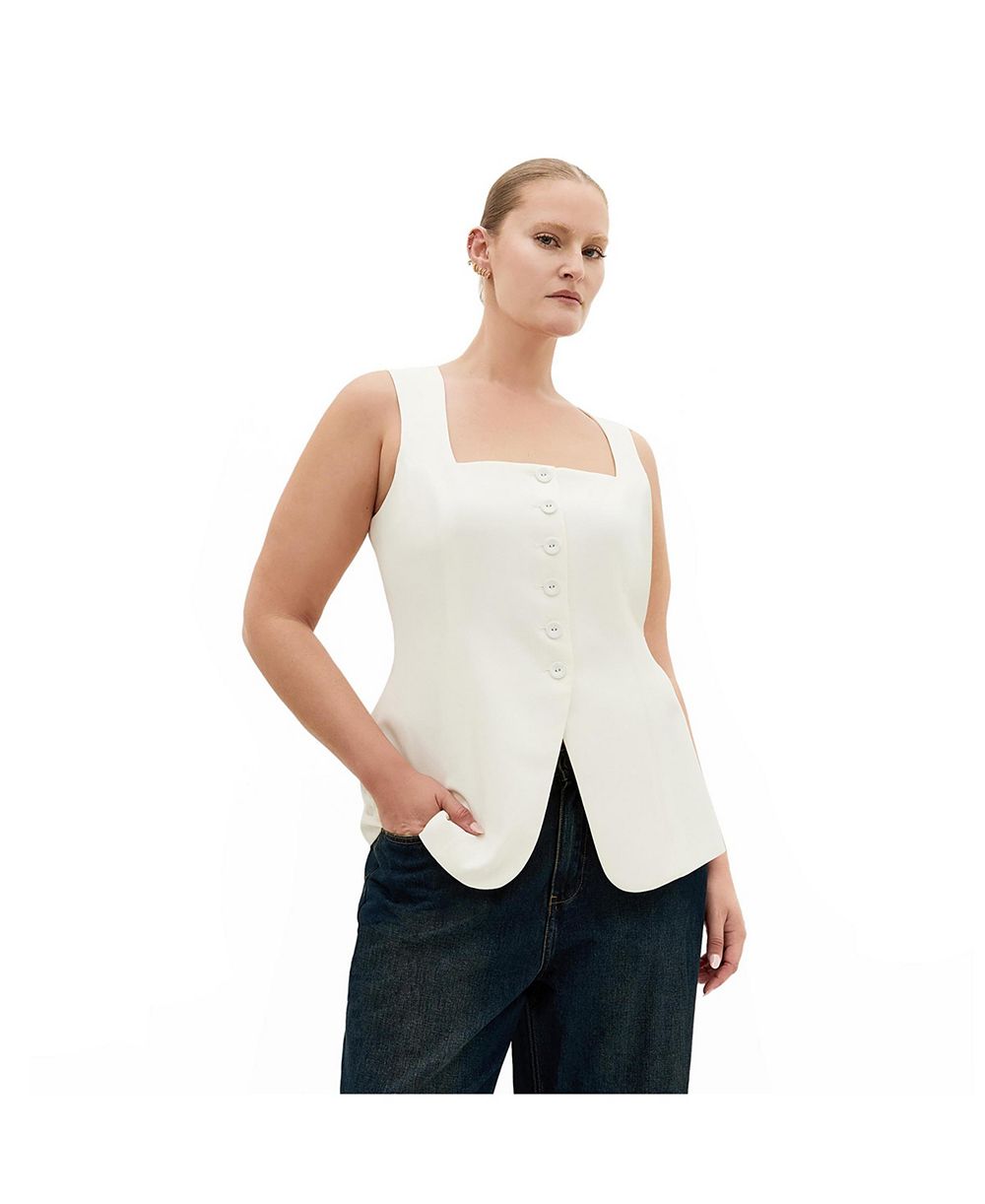Жилет CITY CHIC Plus Size Abbie с приталенным кроем и квадратным вырезом