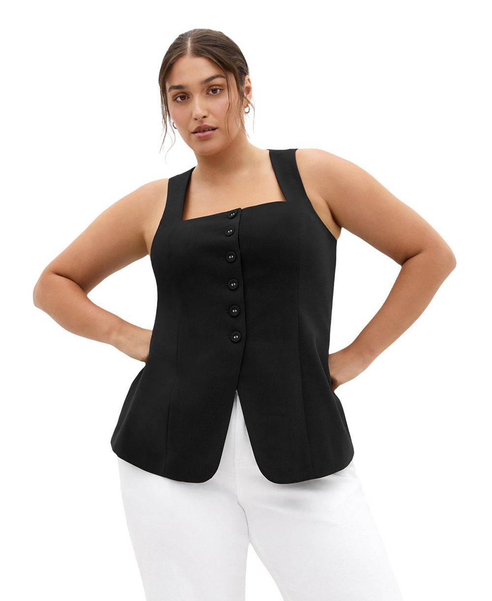 CITY CHIC Plus Size Jaz Square-Neckline Sleeveless Vest