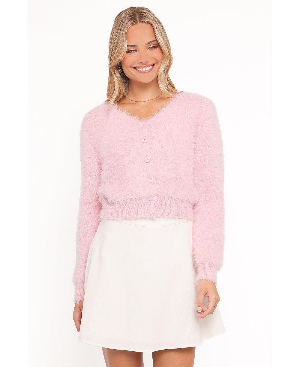 Кардиган Petal and Pup Women's Evelin Cropped Fuzzy-Knit V-Neck