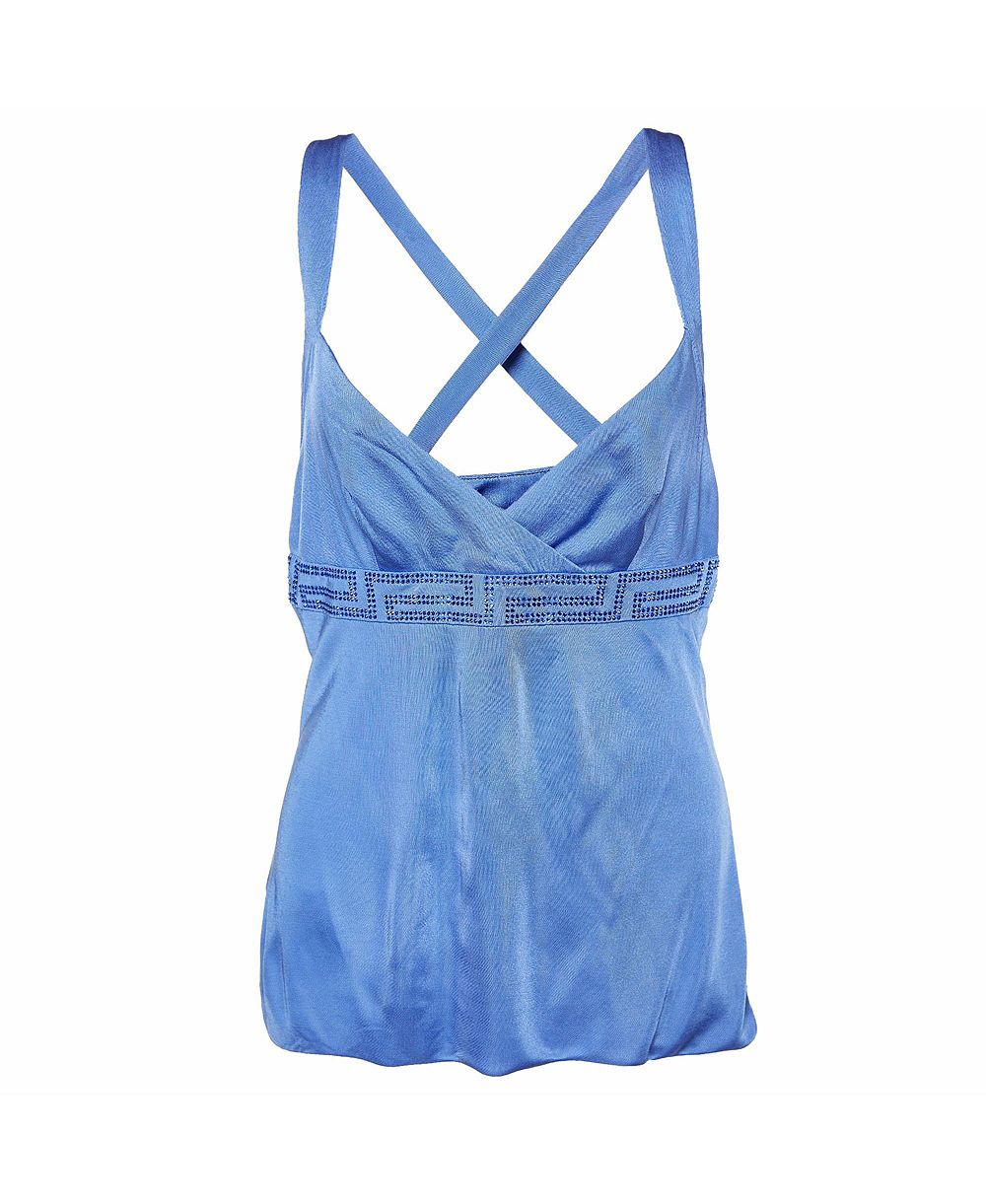 Женский топ Versace Pre-Owned Crystal Greca Embellished Jersey