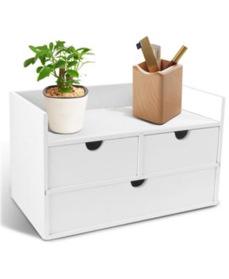 White (3 drawers with shelf)