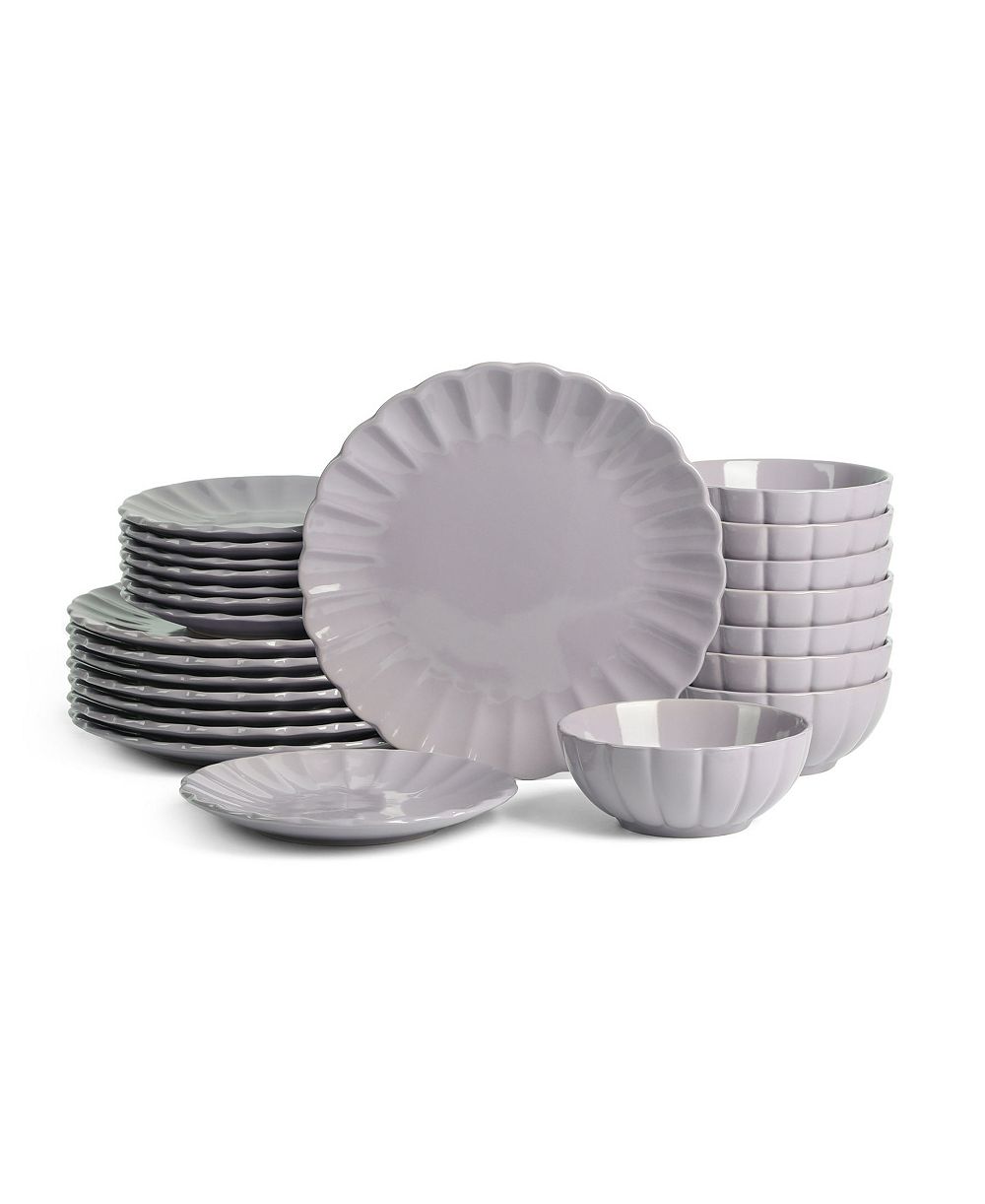 Набор посуды Earth & Clay Phoenix Lilac на 24 предмета, сервировка на 8 человек