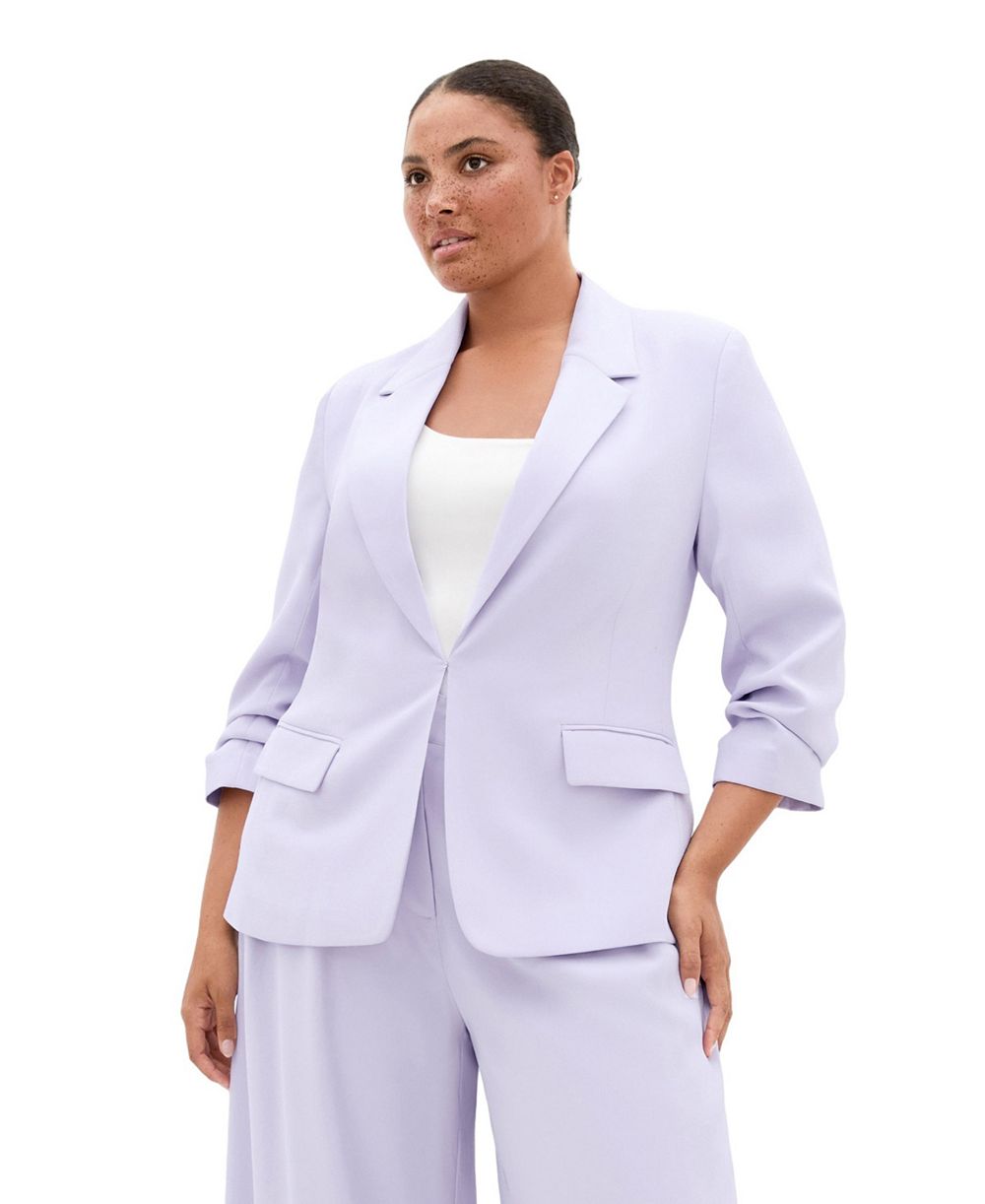 CITY CHIC Plus Size Abbie Gathered Elbow Sleeves Blazer