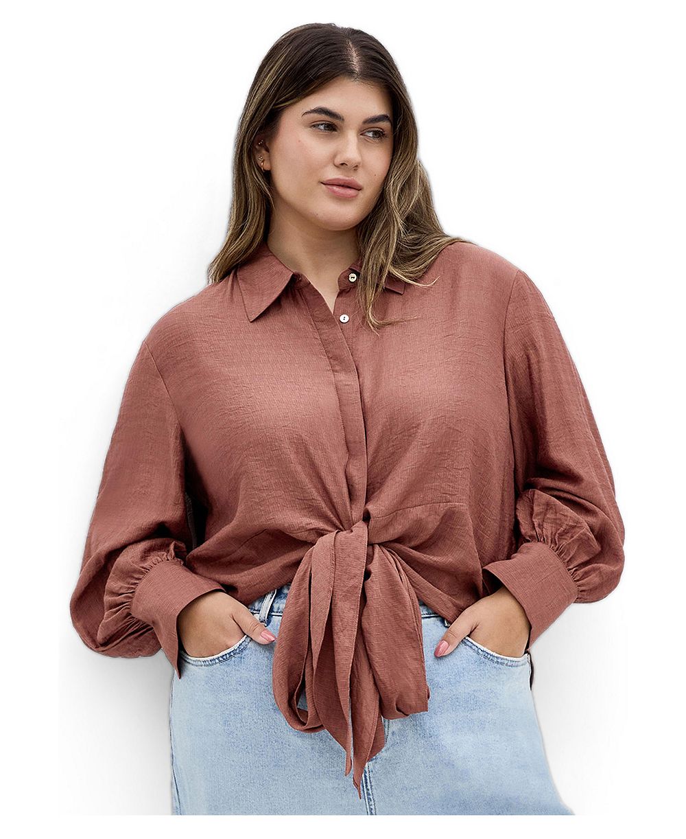 CITY CHIC рубашка Rosabella с декором по нижнему краю большого размера