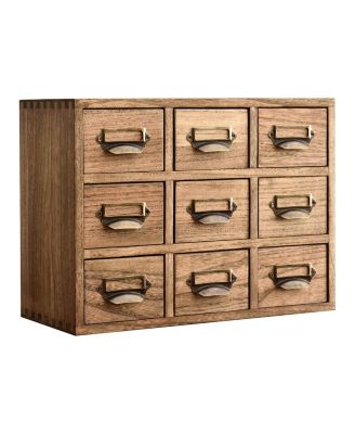 Dark brown 3 layer-9 drawers