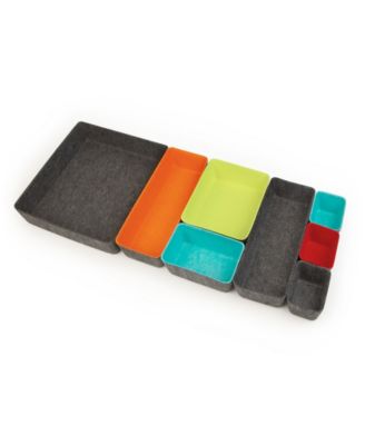 three by three Felt-Like Storage Bins, Set of 8