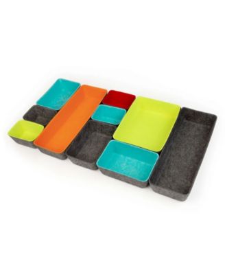 three by three Felt-Like Storage Bins, Set of 10