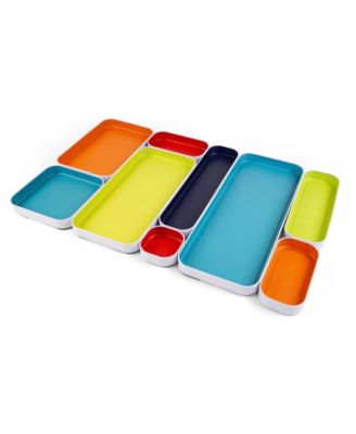three by three Metal Drawer Organizer Bins, Set of 9
