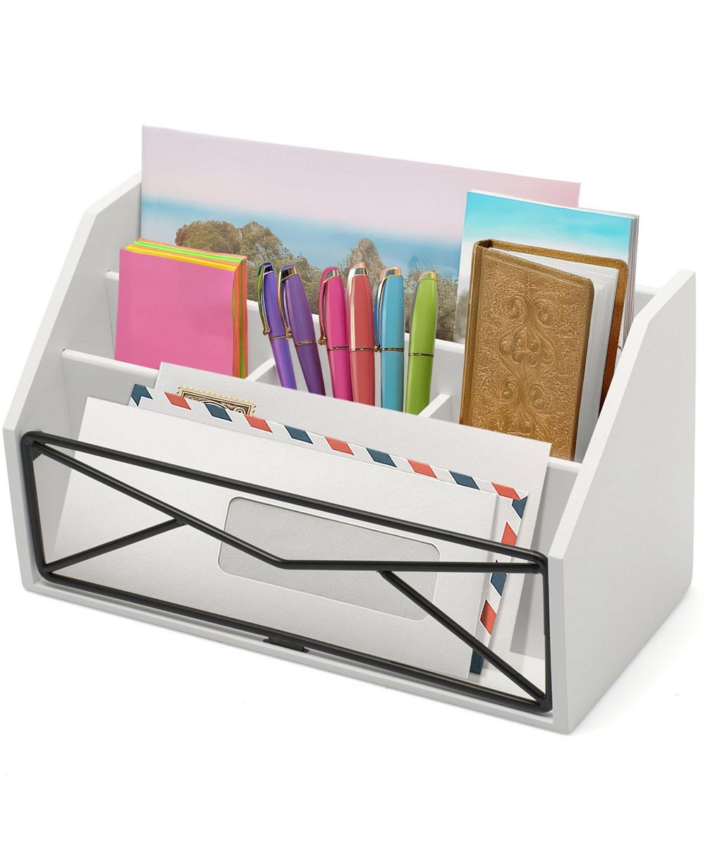 DANRONG Ready to Use Desktop Mail File Organizer for Home Office Countertops