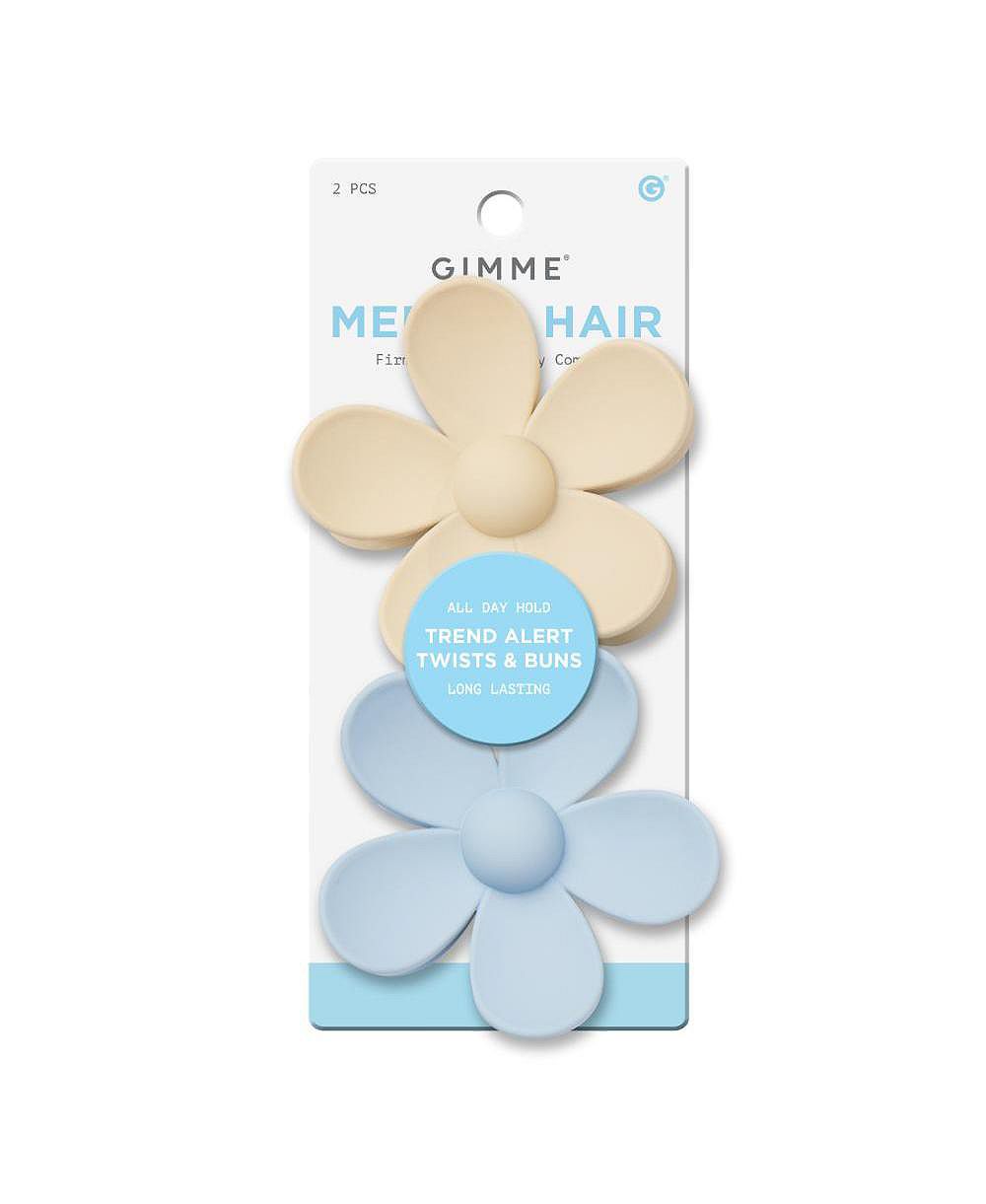 Gimme Beauty средняя заколка для волос с цветочным дизайном, набор из 2-х цветных зажимов для длинных волос