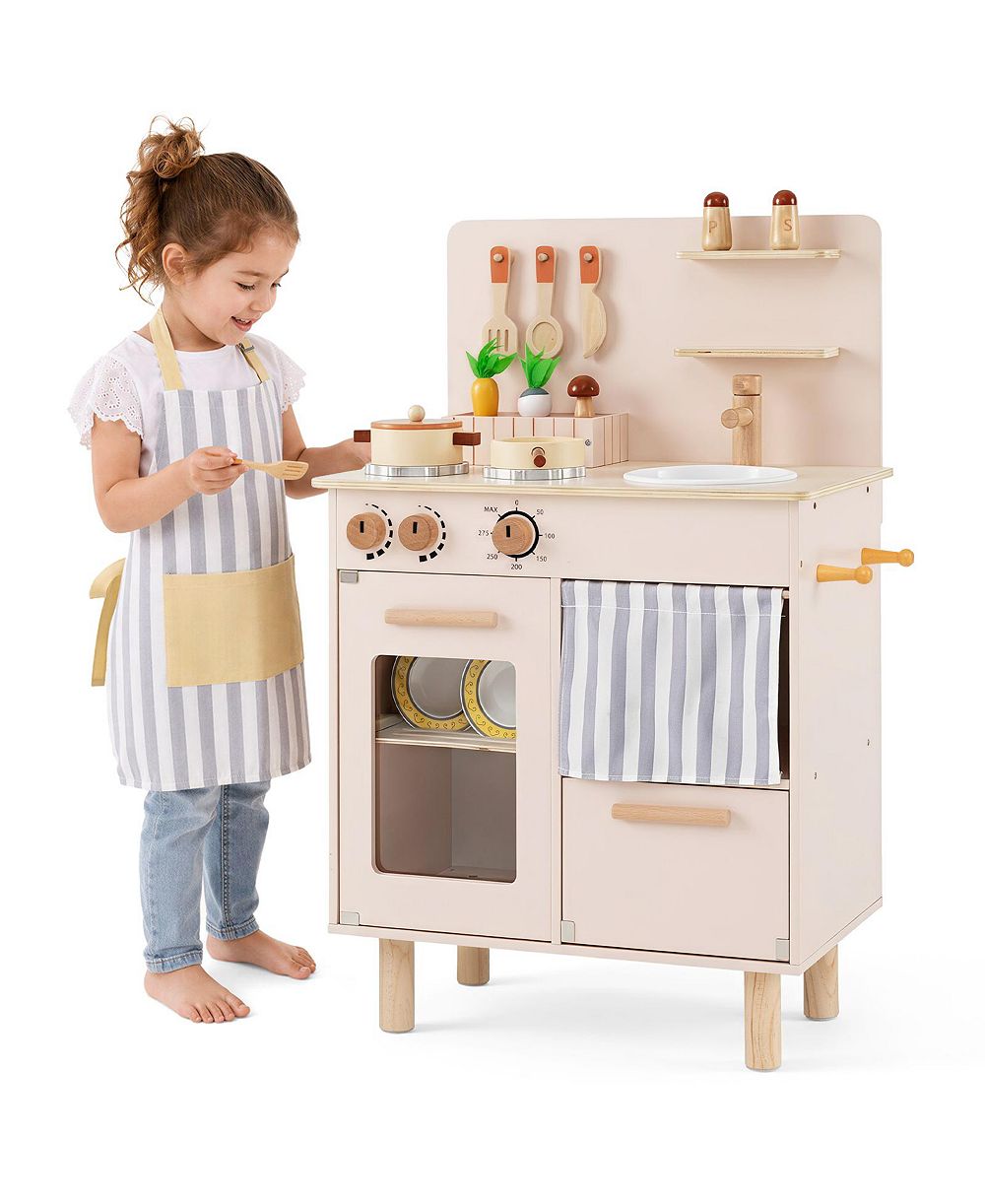 Детский деревянный игровой набор кухни Gymax 10-Piece Ages 3+