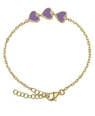 Lily Nily Girls Multi Hearts Chain Link Bracelet in 14K