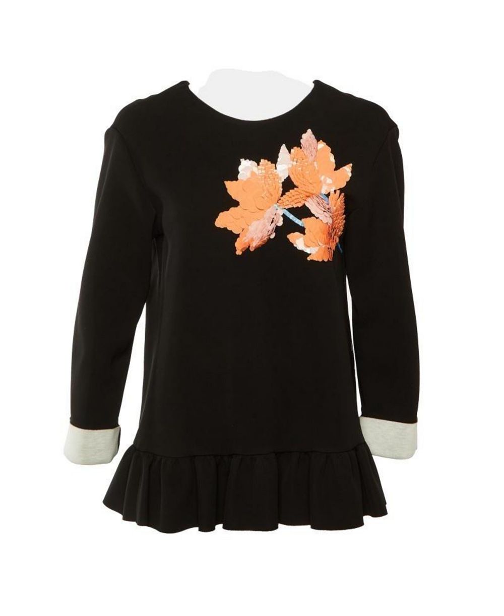 Pre-Owned Marni Women's Floral Sequin Ruffled Hem Top