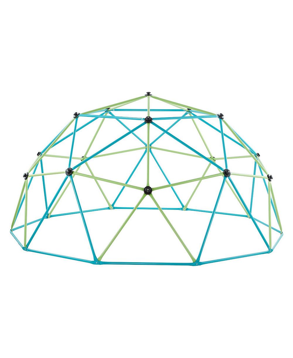 Slickblue 10 Ft Metal Geometric Kids' Climbing Dome with Octopus Net and 2 Basketballs, 1000 lbs Capacity, Ages 3-10