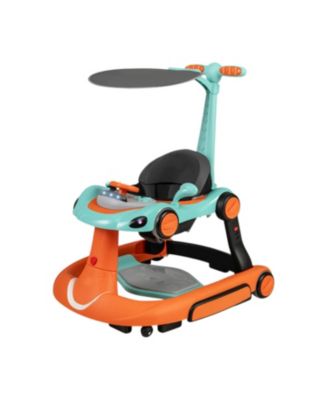 Детский ходунки и игровой центр Slickblue 6-в-1 с навесом, музыкой и качалкой