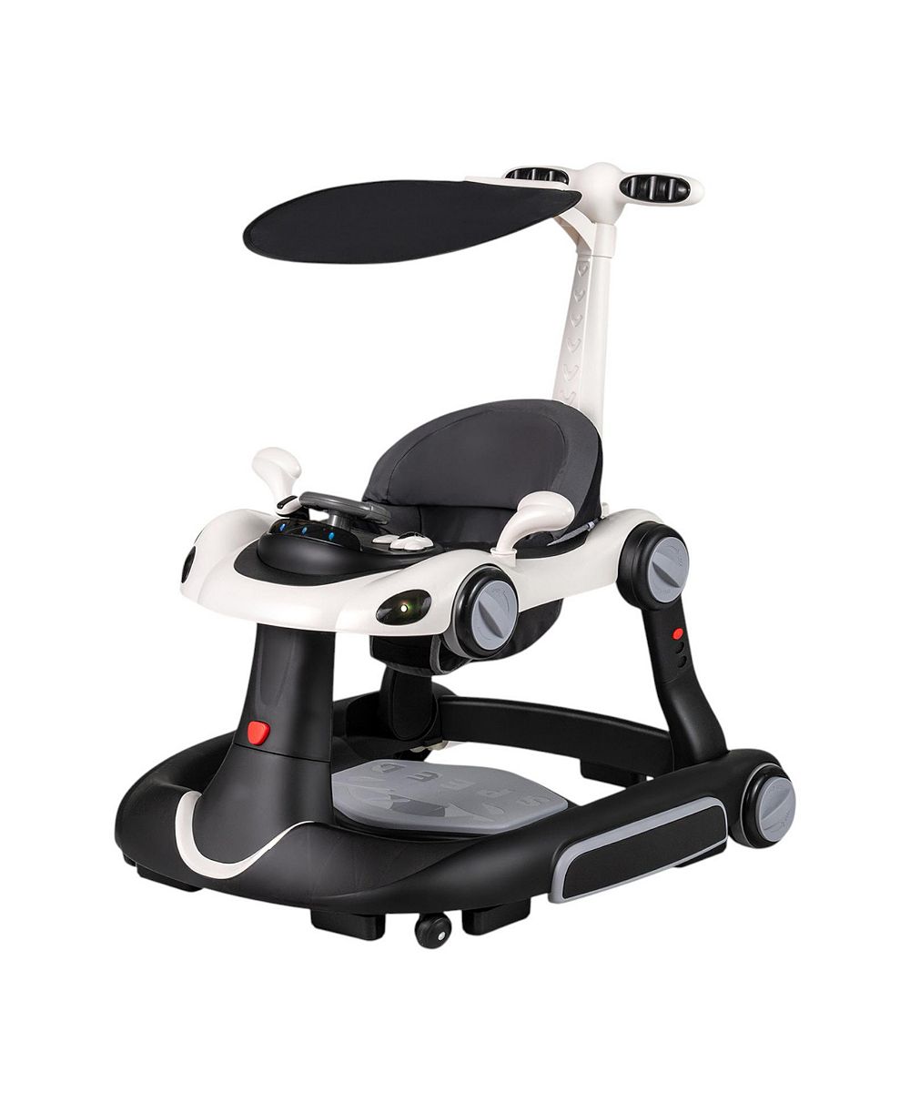 Slickblue 6-in-1 Baby Walker and Activity Center with Canopy, Music and Rocker