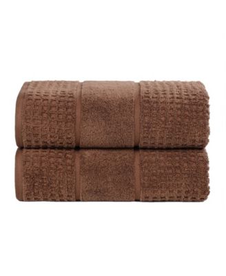 Superior Napa Zero Twist Waffle Honeycomb Plush Soft Absorbent 2-Piece Bath Sheet Set