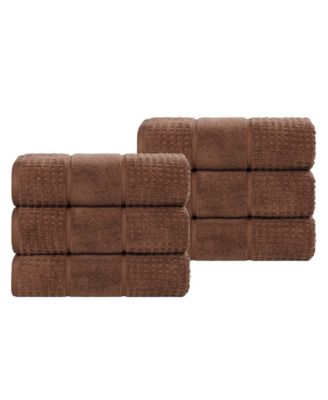 Superior Napa Zero Twist Waffle Honeycomb Plush Soft Absorbent 6-Piece Hand Towel Set