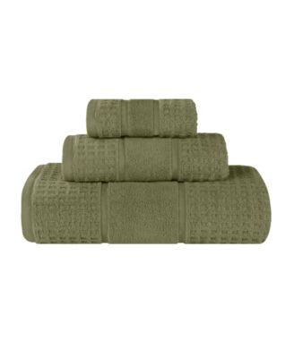 Superior Napa Zero Twist Waffle Honeycomb Plush Soft Absorbent 3-Piece Towel Set