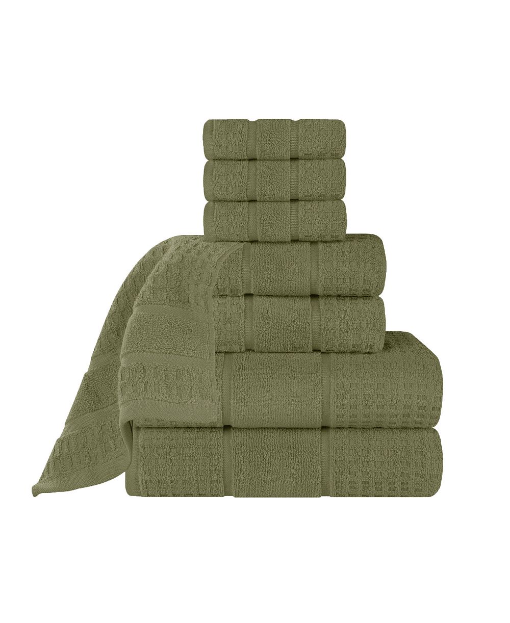 Superior Napa Zero Twist Waffle Honeycomb Plush Soft Absorbent 8-Piece Towel Set