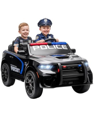 Qaba 12V Licensed Dodge Ride On Police Car with 2 Seater for Age 3-6