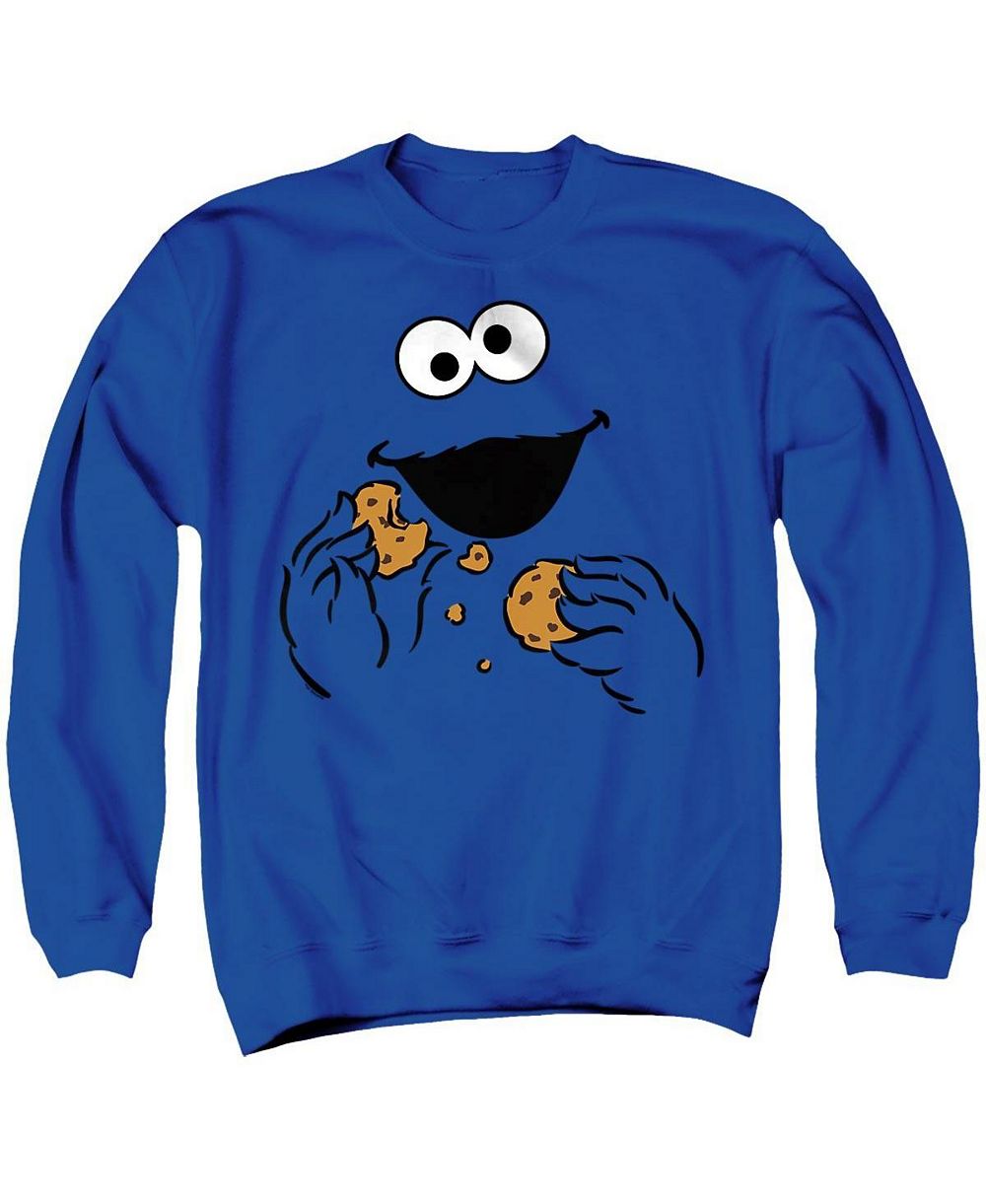 Sesame Street мужская хлопковая кофта с круглым вырезом и принтом Cookie Monster Om Nom