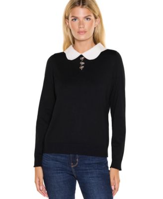 Пуловер Belldini Women's из смеси вискозы с волнистым плетеным воротником и вырезом-дырочкой на спине