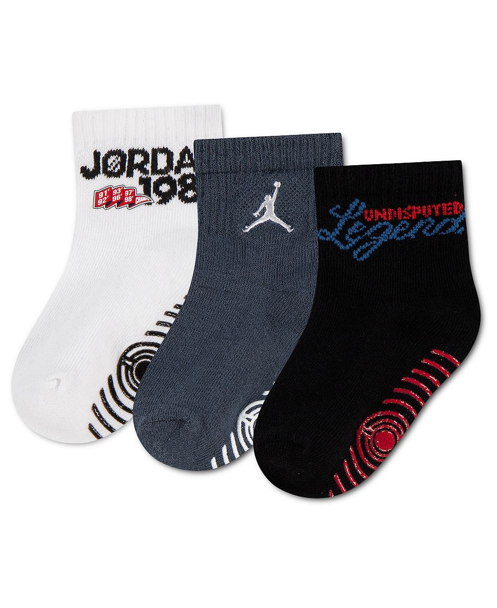 Носки Jordan для малышей, 3 пары, размер 6M-4T