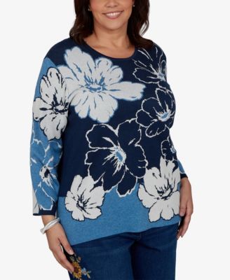 Женский джемпер Alfred Dunner Plus Size Crewneck Floral Pullover