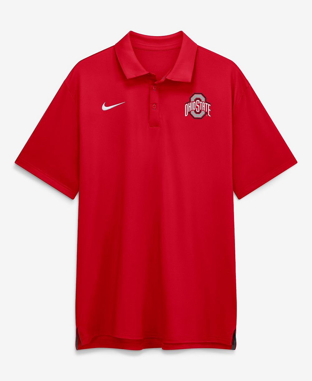 Nike Мужской багряный Ohio State Buckeyes 2026 Sideline Tour Dri-FIT поло рубашка