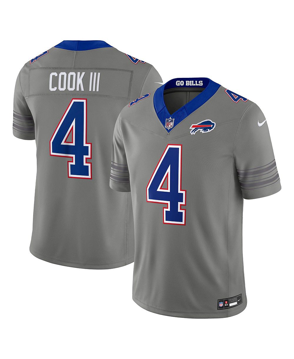 Мужская ограниченная версия джерси Nike James Cook III Gray Buffalo Bills Nickel City Vapor F.U.S.E. со строчкой