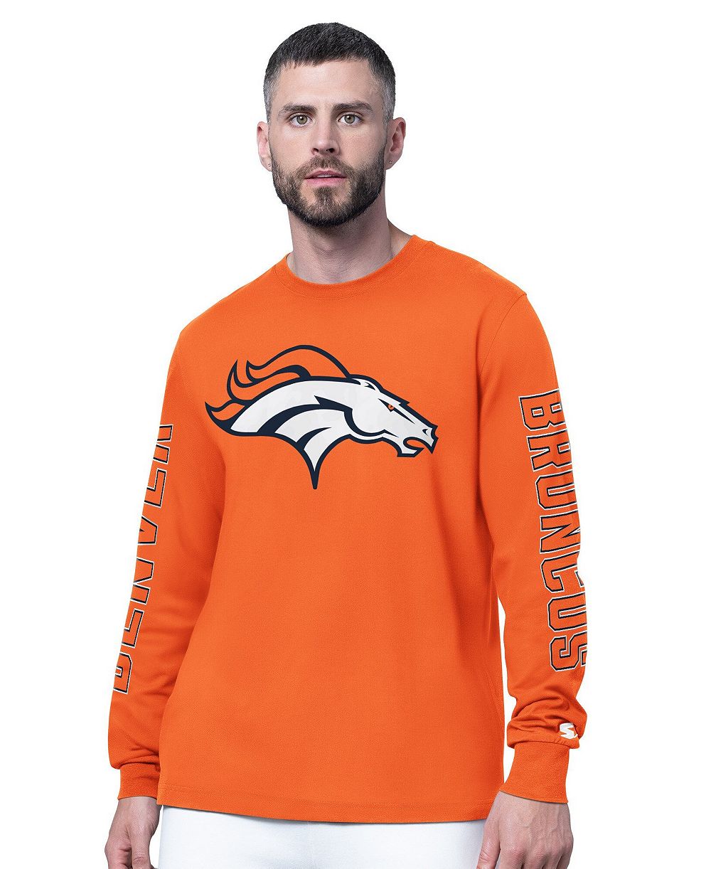 Мужская футболка Starter Orange Denver Broncos Clutch Hit II с длинным рукавом