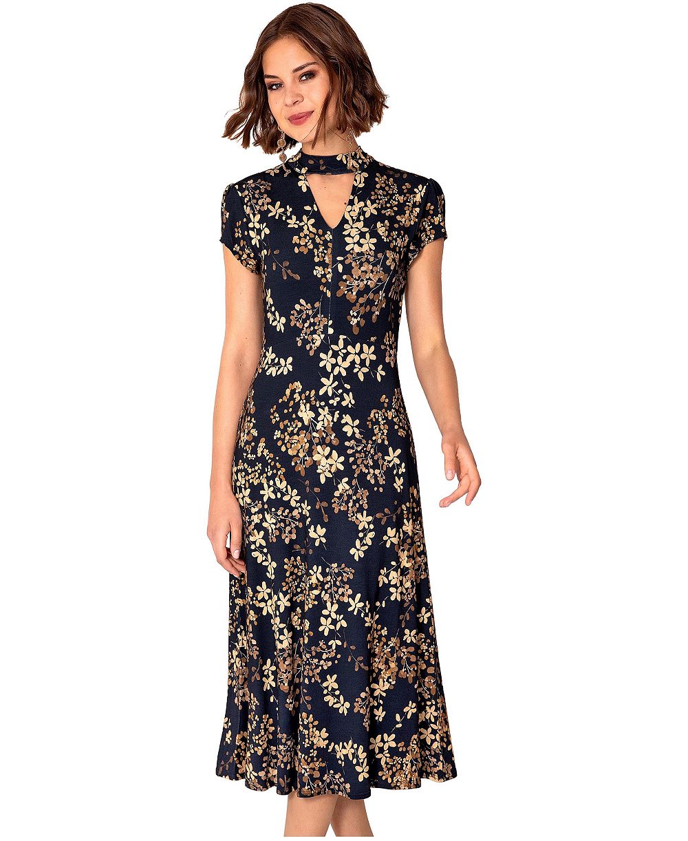 Alie Street London Женское платье миди Alie Street London Choker Keyhole Floral Skirt
