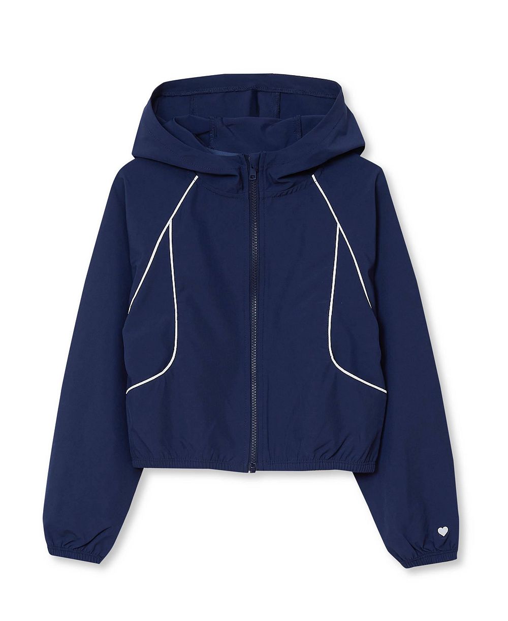 Lands' End Girls Active Long Sleeve Hooded Track Jacket