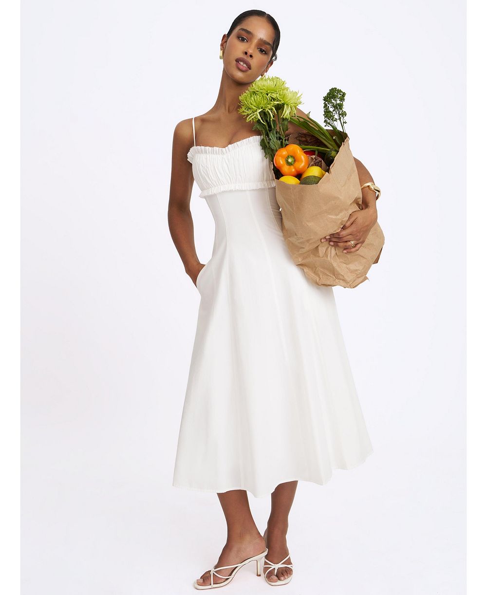 Miss Circle Women's Vicenta A-Line Ruched Midi Dress